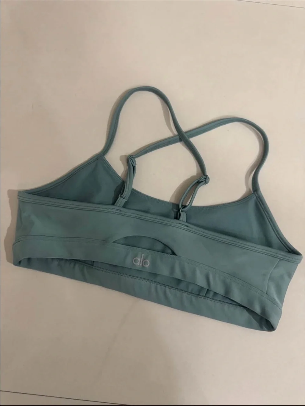 ALO Yoga Cross-Back Sports Bra — Sage Green